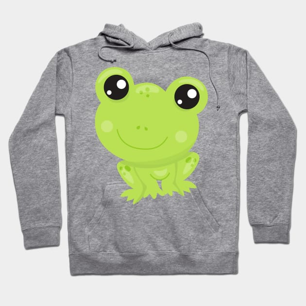 Cute Frog, Little Frog, Baby Frog, Green Frog Hoodie by Jelena Dunčević